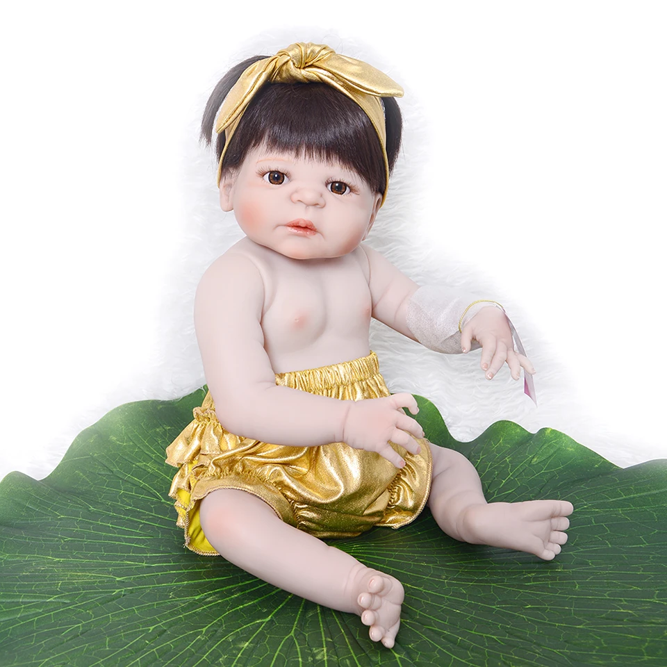 Оригинальная кукла bebe reborn corpo de silicone inteiro 57 см полностью виниловая силиконовая