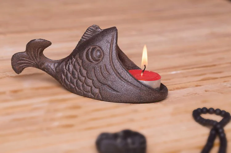 Ящик для хранения рыбы чугунный большой рот железный подсвечник