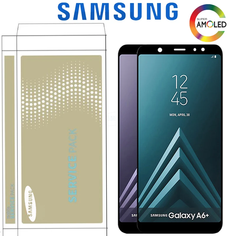 Оригинальный Super Amoled ЖК дисплей 6 0 дюйма для Samsung A6 Plus 2018 A605 сменный сенсорный