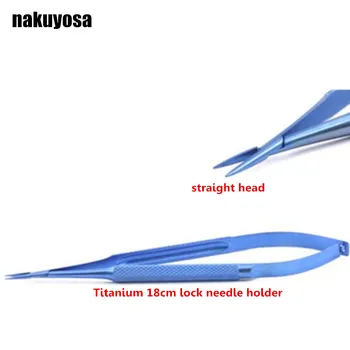 

Titanium microsurgical instruments 18cm straight head surgical ophthalmic device lock needle holder