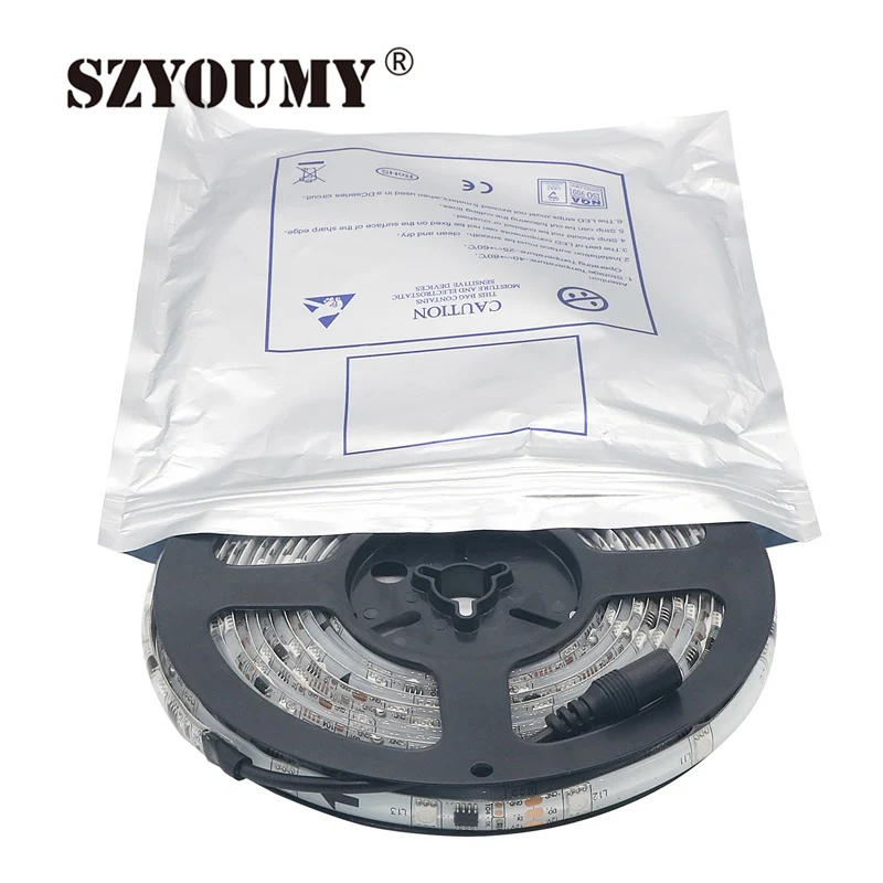 SZYOUMY 50 м/лот Бесплатная доставка 12 V 30 светодиодов/м 2811 цветная (RGB) Светодиодная лента с usb-питанием 5050 SMD RGB Водонепроницаемый IP65