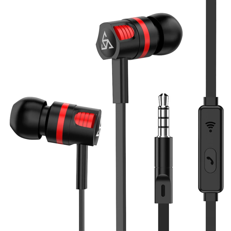 Kopen D10 Stereo Oortelefoon Bass Sport Wired Headset In Ear Oordopjes Oortelefoon met Microfoon voor xiaomi iPhone Fone De Ouvido