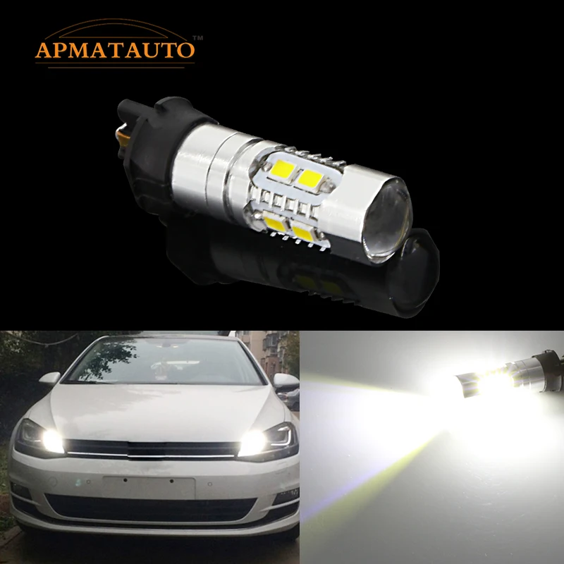 Pair Canbus PW24W LED Projector DRL Daytime Running Light Turn Signal