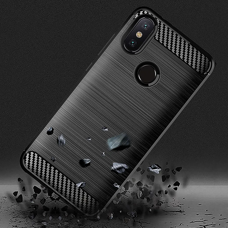 Чехол Whyes для Xiaomi Mi 6X противоударный мягкий ТПУ чехол из углеродного волокна A2 Mi6X