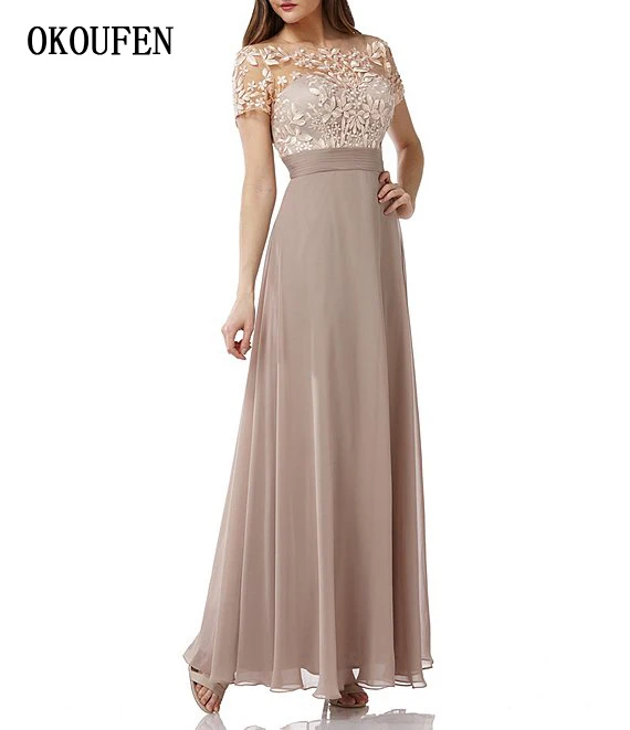 

Elegant Mother of the Bride Dresses for Wedding 2019 Short Sleeves Wedding Party Gowns Sheer Kurti vestidos de madrinha farsali