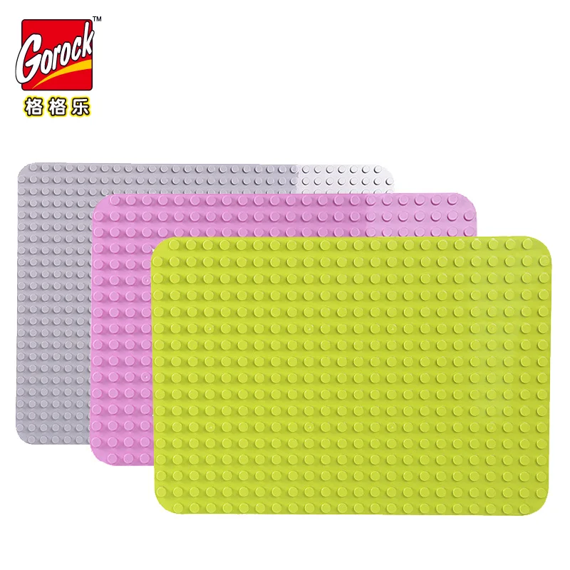 

GOROCK 24*17Dots Large Size Baseplate Big Base Plate Exlarge Brick Solid Plate Toys Compatible Legoings Duploe Toys For Children