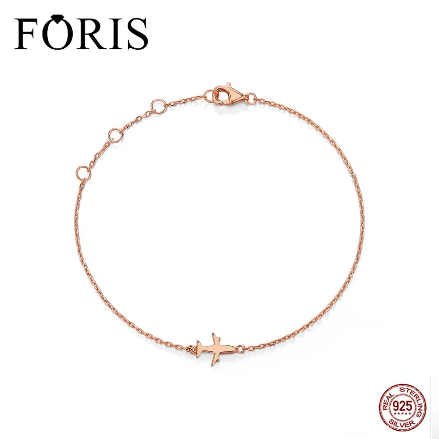 

FORIS Newest Brand Jewelry Lovely Rose Gold Small Airplane Bracelet For Women Christmas Gift PB011