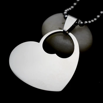 

50PCS of Wholesale lot High polished Stainless Steel Double Heart Blank Dog Tag Charm Pendant