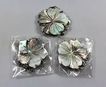 

wholesale 3 pcs black shell 3 rows mother of pearl clasp 33mm