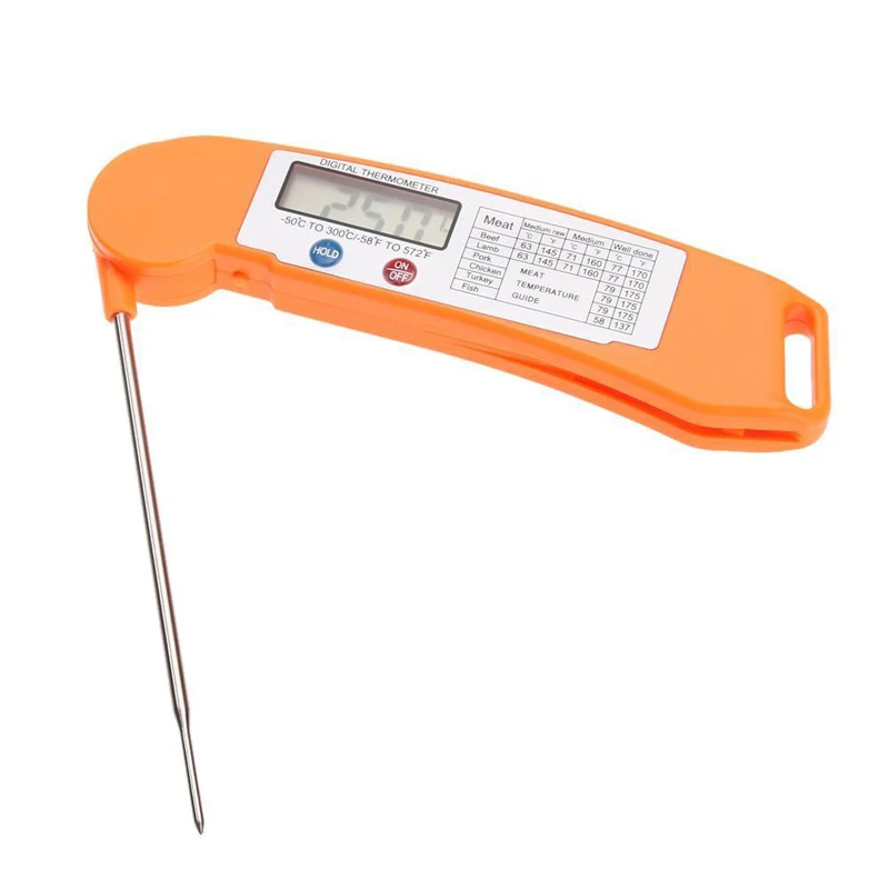 Foldable Food Thermometer Programmed Digital Kitchen Food Cooking BBQ Meat Fork Barbecue Probe Type Temperature Gauge