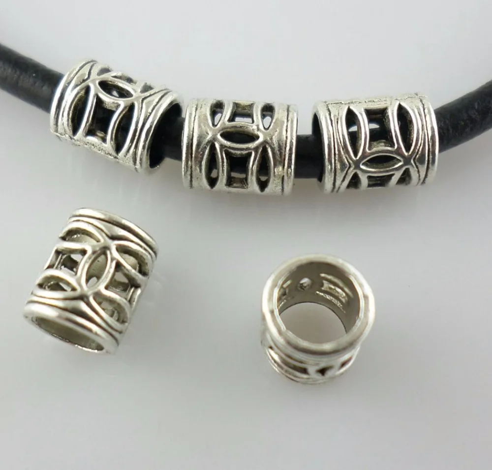 

1000pcs Filigree Hollow Cylinder Round Tube Loose Charm Spacers Beads 5.5x7mm Tibetan Silver Bracelet Findings