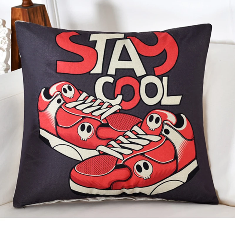 الإبداعية بارد أحذية نمط وسادة مع ملء النواة 18x18 بوصة 45x45 سنتيمتر مول متجر مكتب المنزل الديكورات سيارة أريكة الخلفي رمي الوسائد