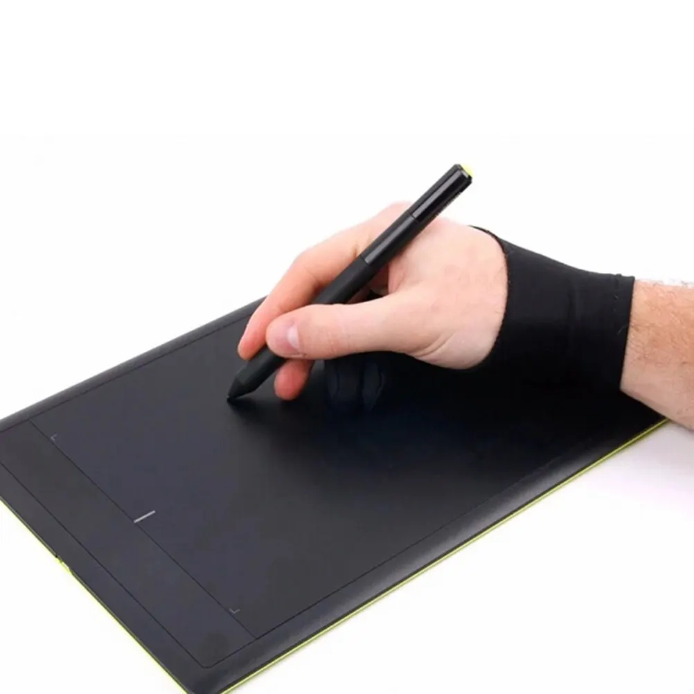 21,5 см черная противообрастающая перчатка с 2 пальцами, как для правой, так и для левой руки, для любого графического планшета