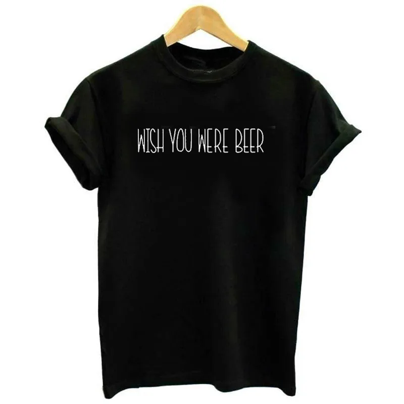 Женская футболка с принтом WISH YOU BEER S 3XL в стиле Харадзюку Прямая