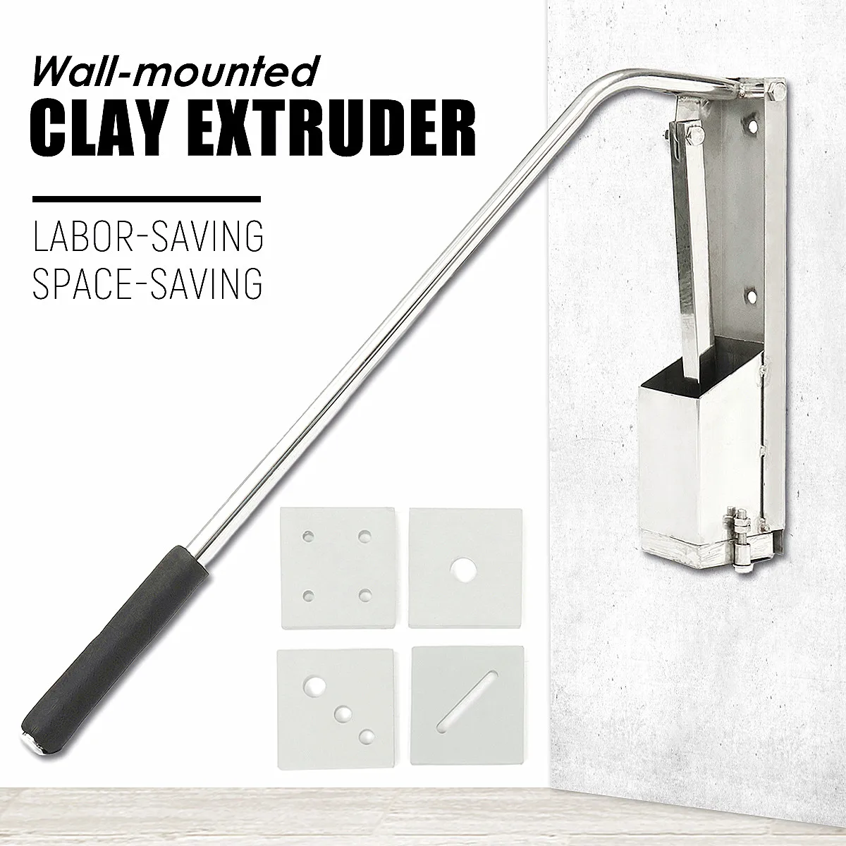 

Pottery Clay Extruder Sculpt Modeling Tool Soft Clay Wall-hanging Manual Extruder Mud Clay Tool Machine Pottery with 4 Die