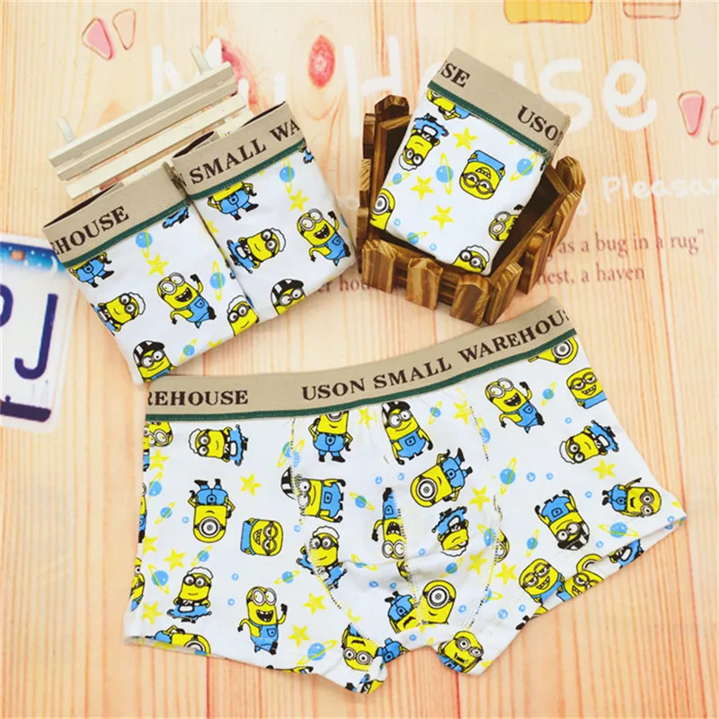 2016 New Panties Kids Boys Cute Little Minion Boy Boxer Underwear