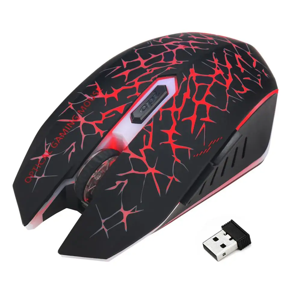

W210 2.4G Wireless Mouse Colorful Glare Optical Ergonomic 2400DPI Gaming Mouse For Desktop Laptop PC