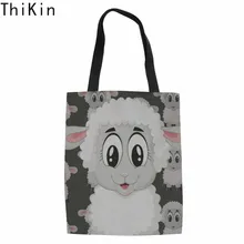 THIKIN овечка с принтом женская хозяйственная сумка Buffalo коровья Холщовая Сумка для подростков девочек модная многоразовая эко-сумки на плечо