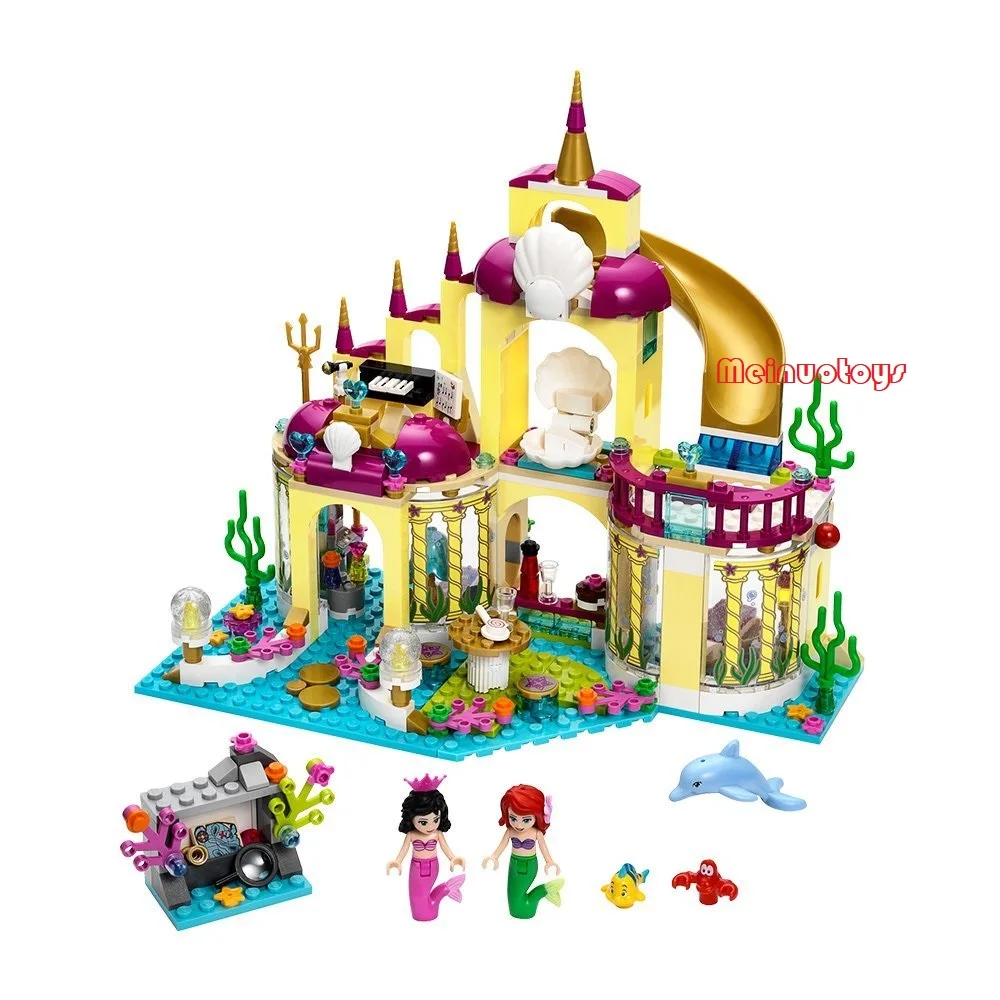 

Friends Building Blocks Compatible Legoe Disneye Princess 41063 toys for children Bricks Ariel's undersea Palace girl gift