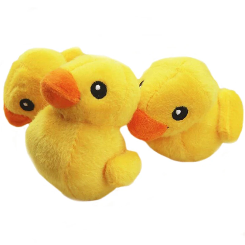 1PC Pet Puppy Chew Toys Soft Plush Cute Yellow Duck Squeaky Toy Sound