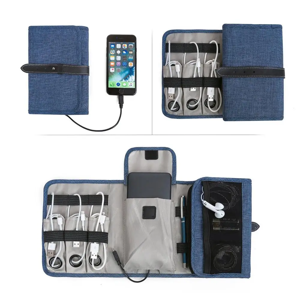 

Compact Travel Cable Organizer Portable Electronics Accessories Bag Hard Drive Case for Various USB, Phone, Charger