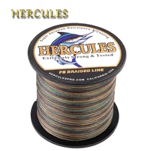 Pesca de carpa Hercules, 8 hebras, hilo de pescar de PE trenzado, 100M, 300M, 500M, 1000M, 1500M, cuerda de Pesca de agua salada