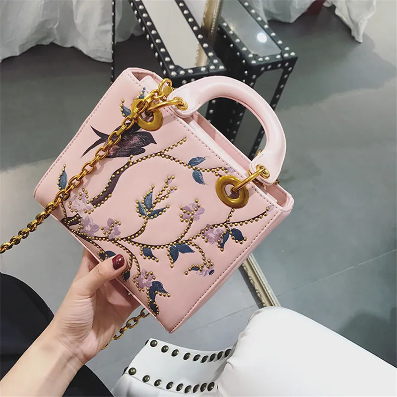 

2018 designer embroidery tote handbag women's handbag luxury handbags women bagsshoulder bags famous brand ladies handbag