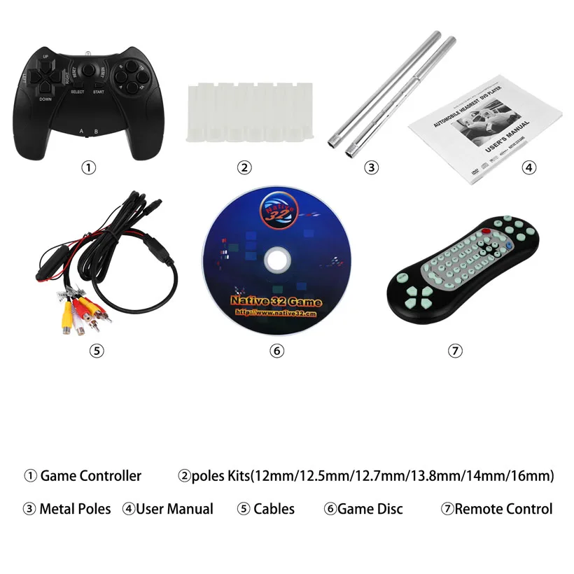  Cemicen 2PCS 10.1 inch Car Headrest Monitor DVD Video Player with FM/IR Transmitter/USB/SD(MP5)/Wir