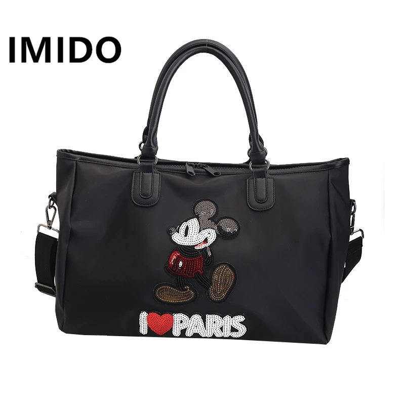

IMIDO 2019 Spring New Short Journey European And American Sequins Mickey Portable Large Capacity Fitness Waterproof Luggage Bag