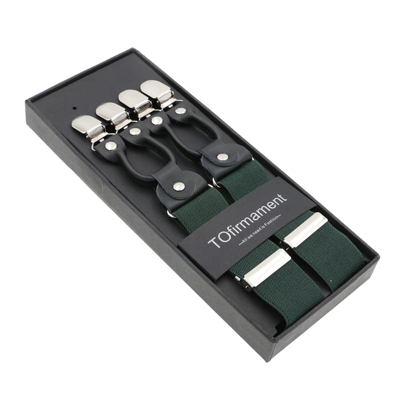 4-jk6c03-TObox 6 зажимов Прочные эластичные модные мужские полиэфирные подтяжки ремни брюки подтяжки Y-Back регулируемые Премиум подарочная упаковка - Цвет: 4-jk6c03-TObox