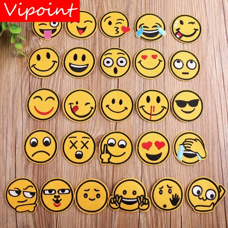 

VIPOINT embroidery Emoji patches face patches badges applique patches for clothing YX-13