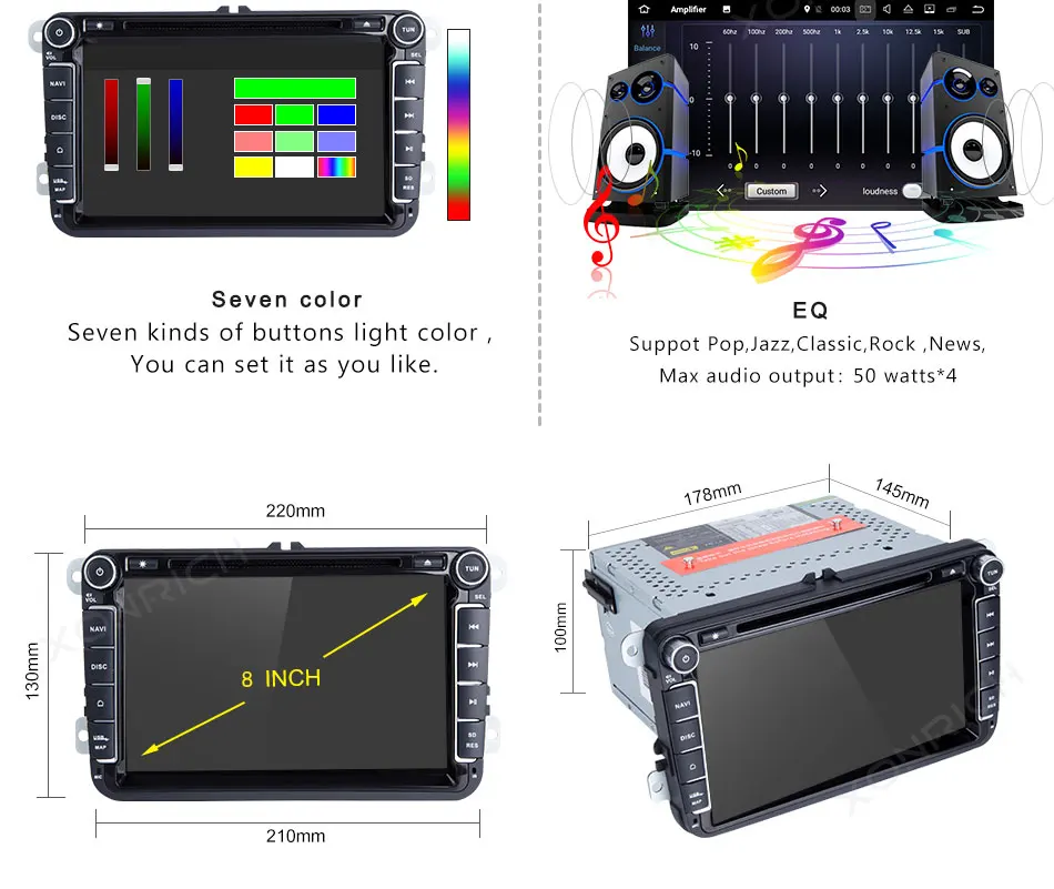 Flash Deal 2 din Android 8.1 GPS Car Multimedia For Volkswagen VW Passat b6 Polo T5 Skoda Octavia 2 3 Superb Seat leon 2 AutoRadio golf 5 6 22