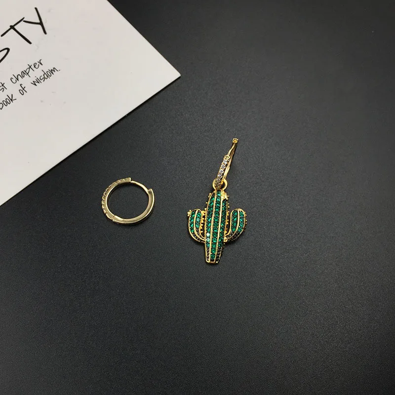 Summer Green Cactus Monaco Earrings 2019 Drop Earrings Plant Metal Party Jewelry Earrings Luxury Brand Travel Girl Accessories