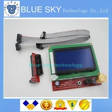 2 sets 3d-принтер умный контроллер ПЛАТФОРМЫ 1.4 ЖК 12864 ЖК-панель управления синий экран