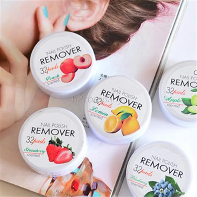 

New Flower Flavor Wet Wipes Paper Towel 32 Pcs Nail Art Polish Vanish Remover Pads V2
