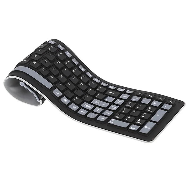 Best Price 2.4G Wireless Flexible Roll Up Keyboard Portable Washable Soft Silicone Keyboards with USB Receiver for Computer