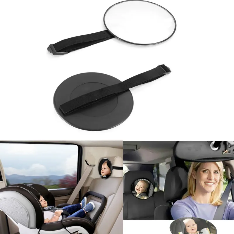 2-Wide View Rear Adjustable Safety Seat Car Back Mirror Headrest Mount For Baby Kids Toddler Child