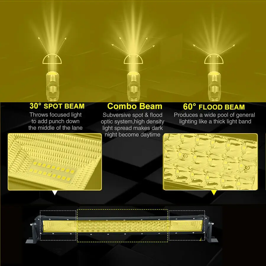Сила воли Amber 7D светодиодный свет бар 21 ''270 W лампы 21 дюймов работы для вождения 3 ряда светодиодный свет для бездорожья джип 12 v 24 v автомобиль