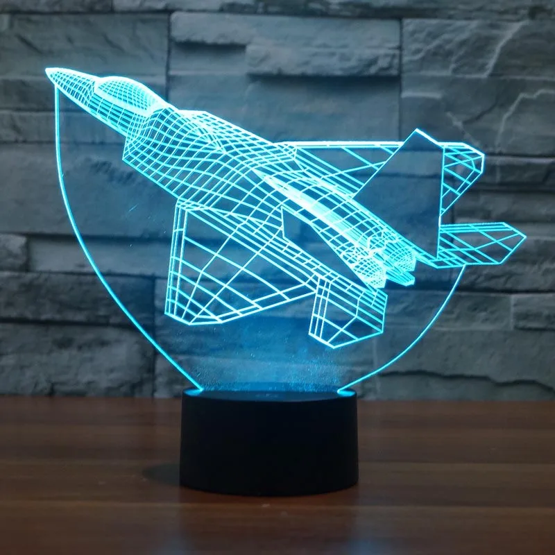 

2017 foreign trade new aircraft 1 colorful 3D creative touch charging lamp energy-saving LED