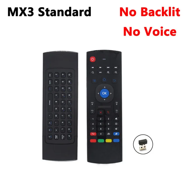 MX3 MX3-L с подсветкой Air mouse 2,4G RF клавиатура Беспроводная для X96 mini A95X H96 pro T9 Android tv Box - Цвет: Standard