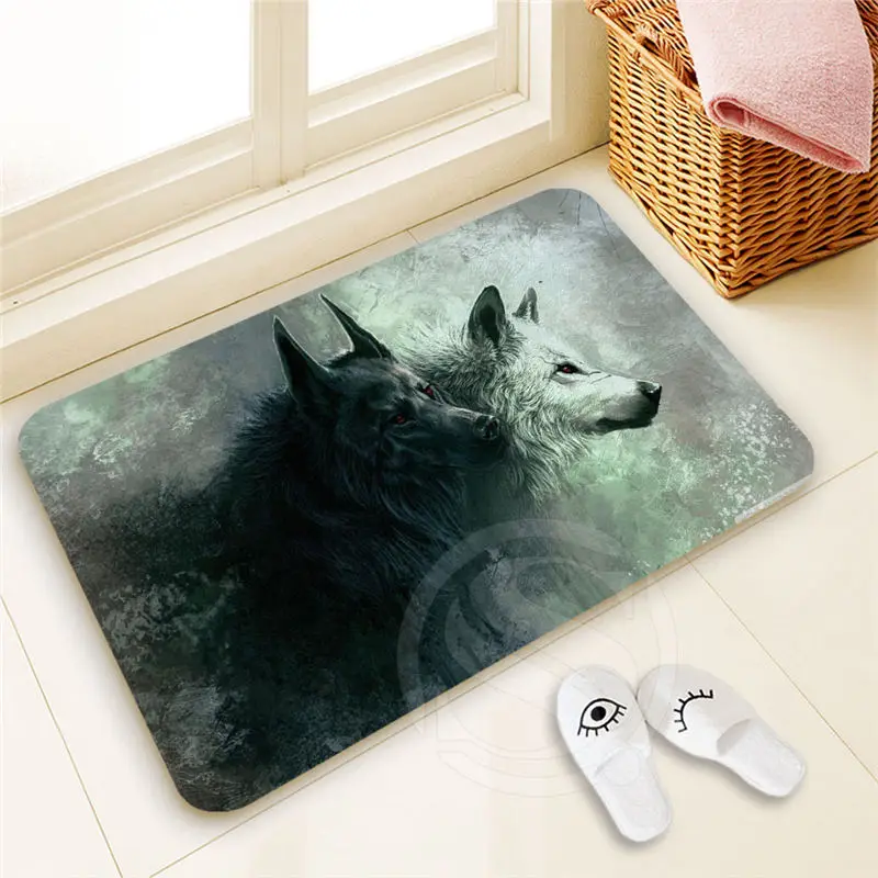 

H-P729 Custom WOLF Doormat Home Decor 100% Polyester Pattern Door mat Floor Mat foot pad SQ00722-@H0729