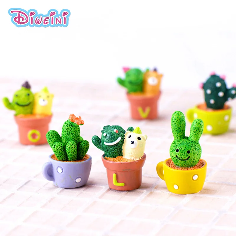 4 шт./компл. модель LOVE Cactus в горшках миниатюрная фигурка сказочный сад кукла для