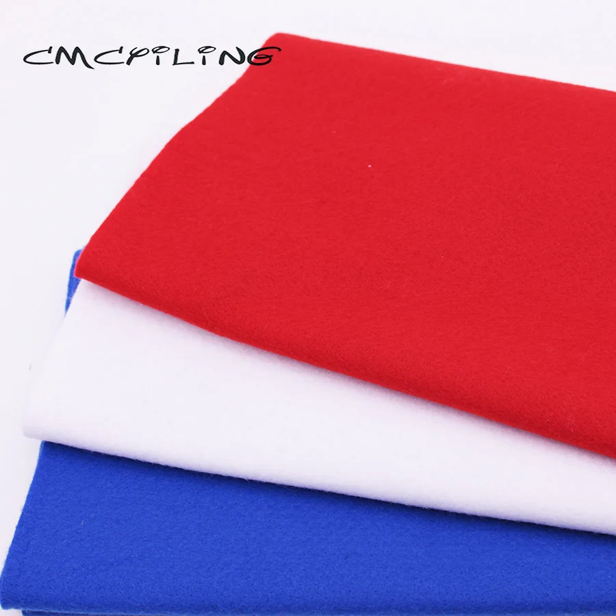 

CMCYILING 3 Pcs/Lot,45*55cm Patchwork Soft Felt Fabric For Needlework DIY Sewing Dolls Crafts 1.2 MM Thickness Polyester Cloth
