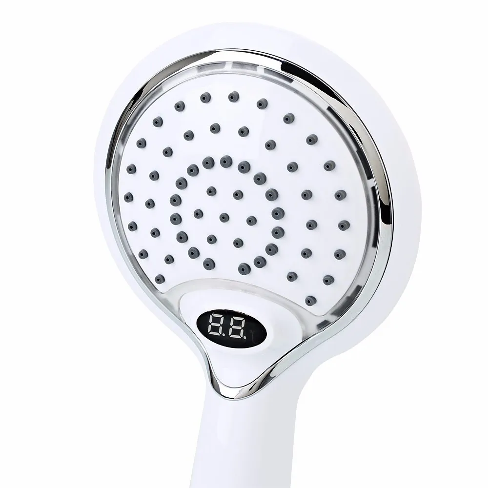 Светодиодный ручной душ ручной Насадки для душа светодиодный душ спрей с Температура цифровой Дисплей 3 цвета менять воду питание Насадки