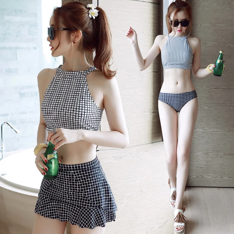 Womens Cheap Bikinis Woman Bikini Set Top Sexy Swim Suit Women 2017 Brazilian Bathing Suits New Skirt Three Piece Biquines Praia