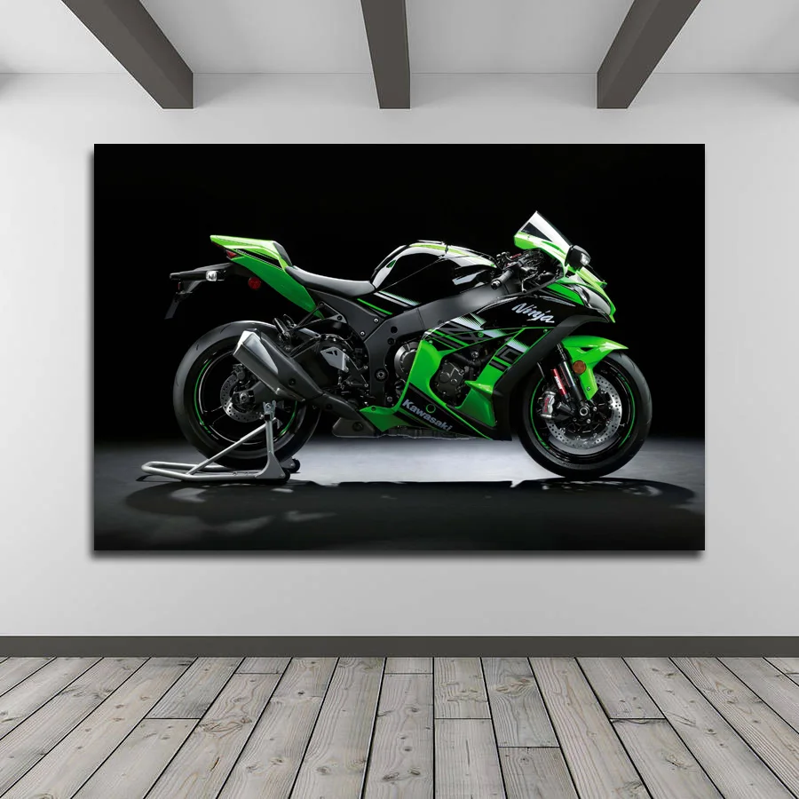Обои Kawasaki Ninja для мотоцикла супербайка картина настенный художественный постер