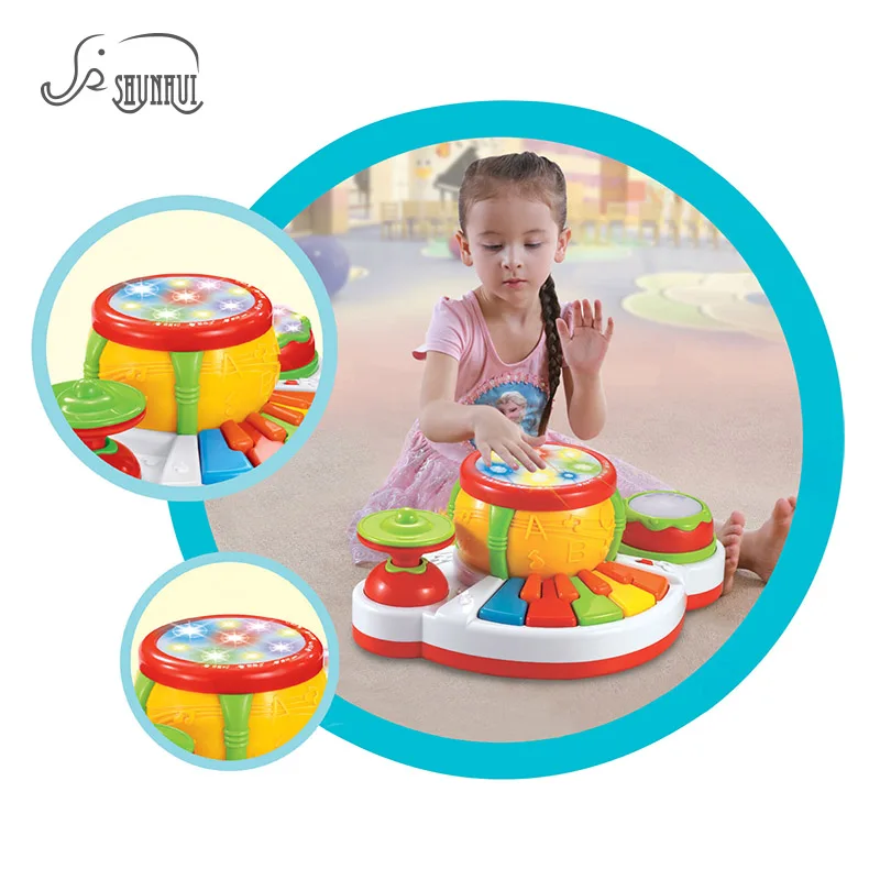  SHUNHUI Baby Musical Instrument Hand Jazz Drum Piano Toys Kids Light Story Song Music Keyboard Lear