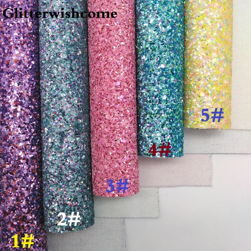 Glitterwishcome 21X29 см A4 Размеры синтетическая кожа, ультра с эффектом блестящей кожи, блеск, FauxLeather виниловые обои для банты, GM068A