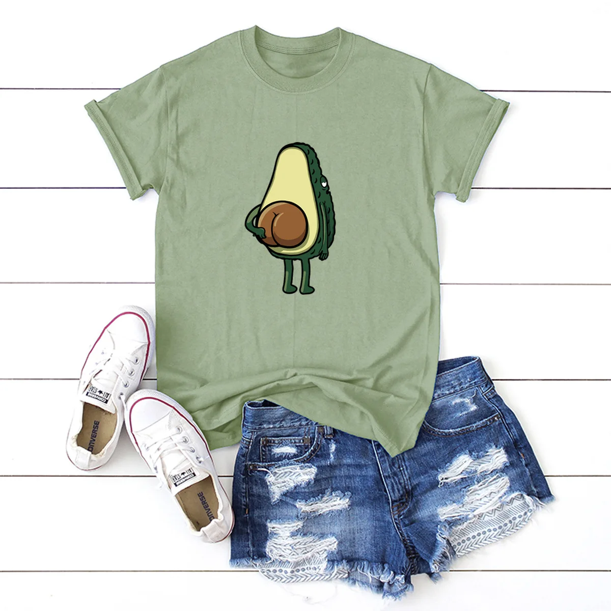 

Fashion Summer Cute Women T-shirt Cartoon Funny Spoof Avocado Print Tshirt Female O-Neck Short Sleeve T Shirt Ladies Casual Tops