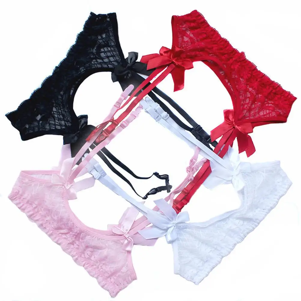 1 предмет, женский сексуальный кружевной топ с бантиком для девочек, чулки и подвязки с поясом, нижнее белье, аксессуары, 4 цвета